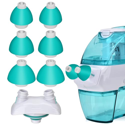 Nasal Dock & 3 Pairs Nasal Pillows Combo Compatible with Navage Nasal Care - High Grade White Nose Dock and Silicone Nose Pillows Compatible with Navage Nasal Irrigation System in Blue & White