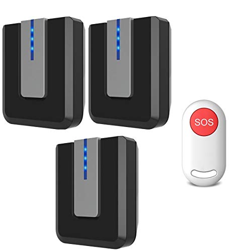 Campainha Sem Fio Idosos SOS Controle Com Cordão 3 Receptores