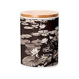 Fabulous Keramiktopf mit Bambus-Deckel - Seerosen Seife Altes Schwarz und Weiß Bild der ländlichen...