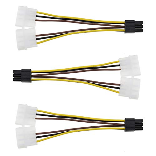 3 Pz Dual 4 Pin Molex Maschio a 6 Pin PCI-Express Femmina Connettore Adattatore Cavi di Alimentazione per Scheda Grafica Video Alimentazione