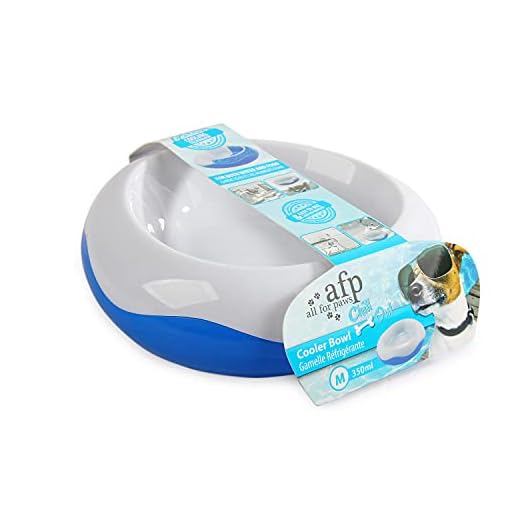 ALL FOR PAWS Dog Cooling Water Bowl, Pet Cold Frosty Bowl Cooler for Small Dogs & Cats, Summer Chill Out Water & Food Bowl, Keeps Water Cool & Fresh, 350ML, Ø5.9 Inch