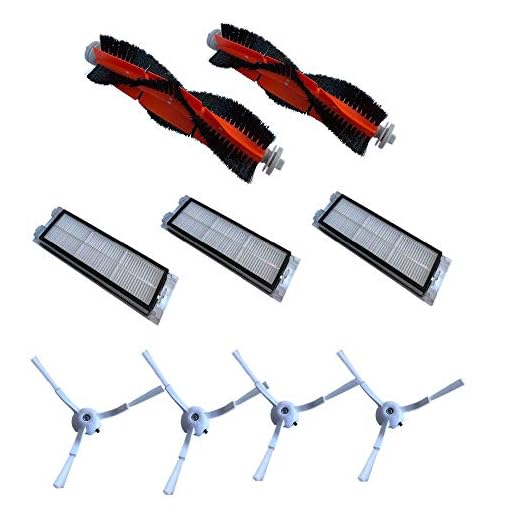 SNOWINSPRING 9-pack filter huvudborste för Xiaomi Roborock MI S50 S51 S55 S5 Xiaowa dammsugare reservdelar tillbehör