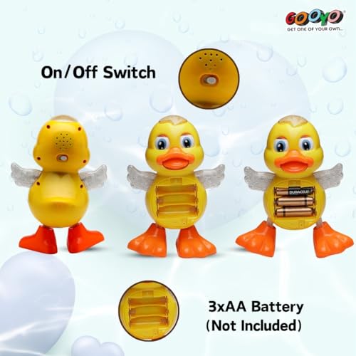 Image of Gooyo GY-3013 Dancing Duck Toy with Vibrant Flashing Lights, Musical Sound Effect & Real Dancing Action | Dancing Toy for Kids | Yellow | 3xAA Battery (Not Included)