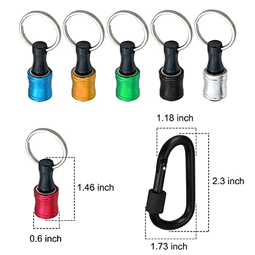 Seonfook 6Pcs Screwdriver Bits Holder Keychain Extension Bar Aluminum Alloy Screwdriver Extension Bits Holder Quick Release Drill Bit Screw Adapter For 1/4 Inch Hex Shank Screwdrivers And Drill Bits #TOP1