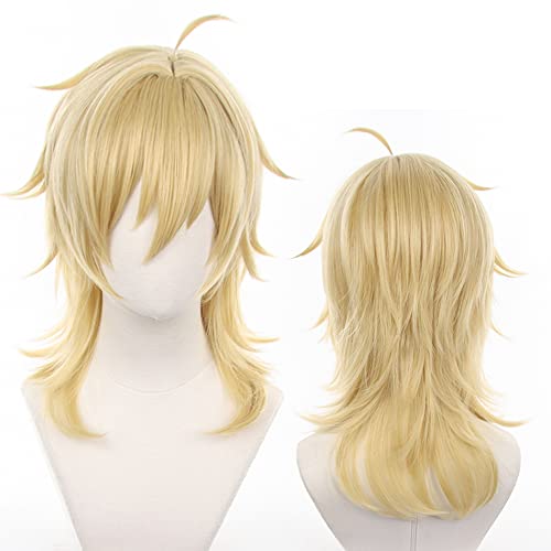 Perruque blonde cosplay bouclée longue en fibre synthétique pour Halloween