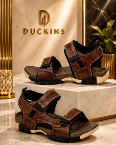 Image of Men's Sports Sandals with Adjustable Straps and Cushioned Footbed