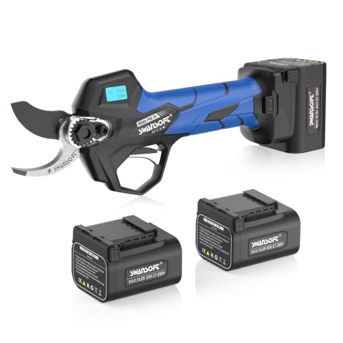【2025 Podado Pro De Viñas】SWANSOFT PRU30 Tijeras de Podar Electricas, Profesionales 30mm 16,8V 850W 4+2Ah Tijera de Podar Podadora Electrica Bateria | Tijera Podar Electrica, Azul
