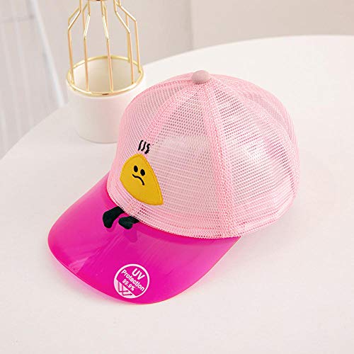 Casquette de Protection Anti-UV ,Boule de riz pour enfants maille casquette crème solaire casquette de baseball casquette fille chapeau de soleil anti-UV bébé chapeau-Rose_52cm réglable (3-8 ans) Cover