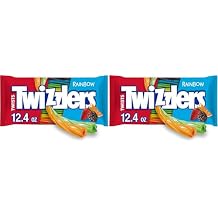 TWIZZLERS Twists Rainbow Flavored Licorice Style, Chewy Candy Bag, 12.4 oz Pack of 2