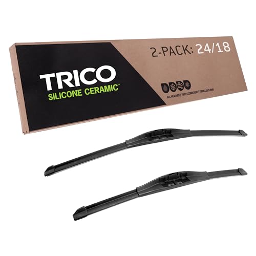 TRICO Silicone Ceramic™ (90-2418) 24 & 18 Inch Pack of 2 Automotive Replacement Windshield Wiper Blades For my Car, Ceramic Coated Silicone Super Premium Beam Blade for Select Vehicle Models