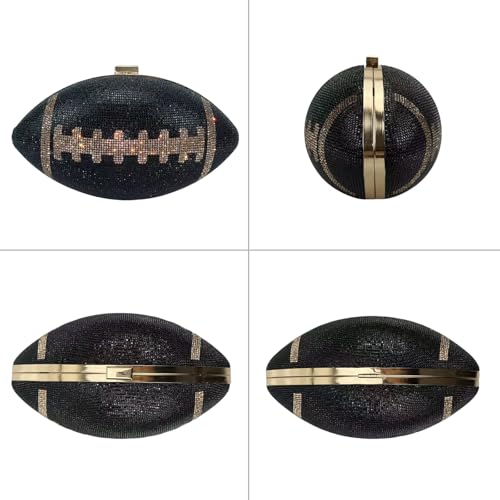 Image of Gripit Bling Rhinestone Football Shaped Rugby Quirky Bag Purse Novlety Chain Purse