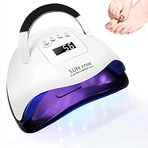 Allmart UV LED Nail Lamp, 220W Professional Polish Manicure Pedicure Nail Dryer Light with Automatic Sensor/4 Timer Setting for Curing Gel Nail Polish, Handle Professional Nail Art Tools Cover