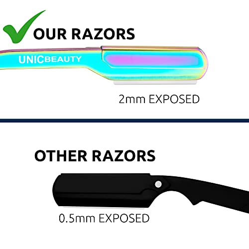Straight Razors For Men - Professional Barber Razor For Close Shave With Premium Quality Edge, Blades Pack & Maintenance Kit Included With Pouch #TOP6