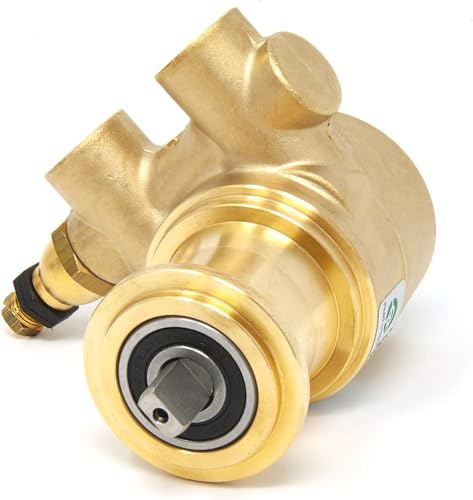 MacMaxe Fluidotech Brass Rotary Vane Water Pump, 52 GPH (200 L/h), Clamp Connection, for Commercial Espresso...