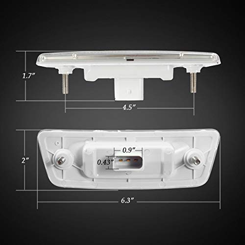 Partsam 2Pcs Replacement For Kenworth T680 T880 And Peterbilt 576 Led Side Marker Turn Signal Lights Assemblies Amber Clear Lens 3-3014-Smd Sealed Led Rectangular Cab Roof Marker Lights Lamps Lh&Rh #TOP2