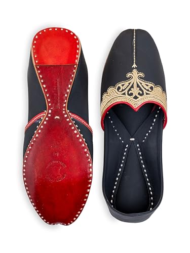 Image of KORAKARI Men's Traditional Leather Punjabi Jutti Comfortable Mojari for Men