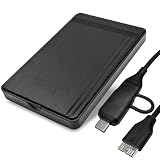【整備済み品】外付けハードディスク 大容量 ポータブルHDD USB3.0 ケース ブラック 外付けHDD (USB3.0＆Type-C / HDD500GB)