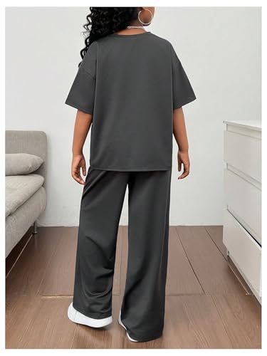 SOLY HUX Girl's Sweatsuit Short Sleeve T Shirts and Sweatpants Streetwear Summer Clothes 2 Piece3