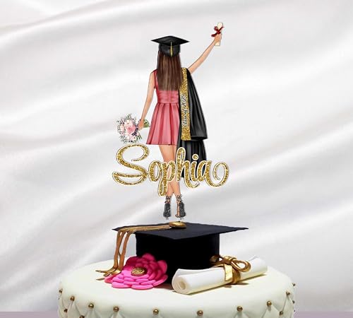 Personalized Graduation Cake Topper with Name, Class of 2026 Gift, Custom Graduation Decoration, Grad Keepsake, Congrats Grad Party Favors Decor, High School College Senior Gifts B003