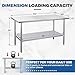 Profeeshaw Stainless Steel Prep Table 60x30 Inch NSF Commercial Work Table with Undershelf Heavy Duty Table for Kitchen Restaurant Home Hotel