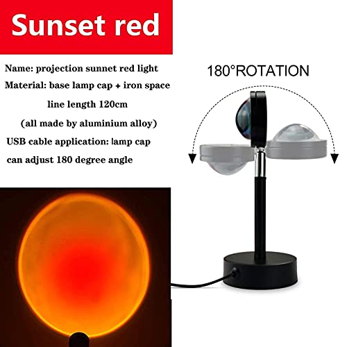 Ns Sunset Red Projection Lamp Projector Led Sun Lights Lamp,180 Degrees Rotation Rainbow Projector Lamp Light,Romantic Led Light For Kids Adults, Sunset Light For Home Party Living Room Bedroom Decor #TOP6