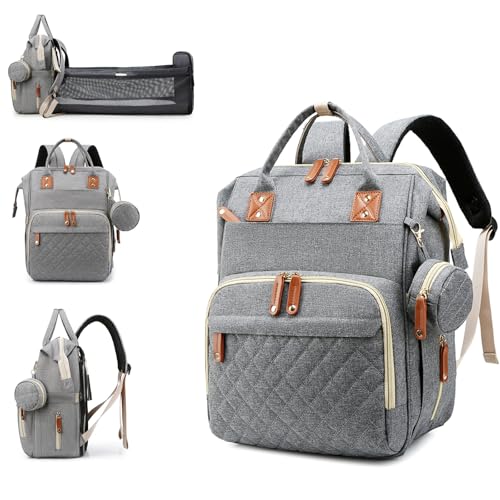 Image of Awanhe Diaper Bag, Backpack with Changing Station, Waterproof Baby Bag for Boys & Girls, USB Charging Port for Parents, Travel Backpack Baby Essentials & Lovely Baby Shower Gifts, Grey