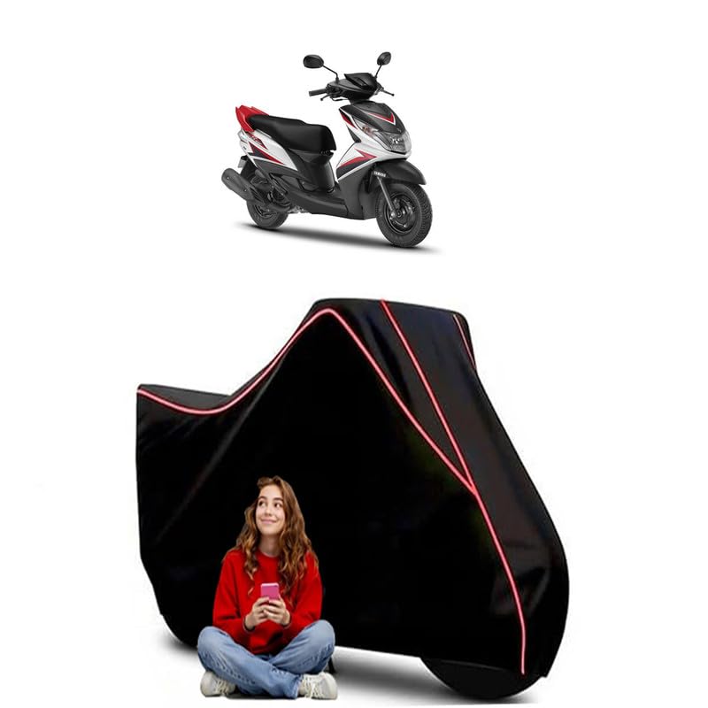 Image of Ray Z Scooty Bike Cover Water Resistant Outdoor Use Universal Fit Scooters Motorcycles Heavy Duty UV Protection Dust Rain Scratch Resistant Elastic Bottom Black Blue Piping