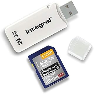 Integral SD Card Reader USB2.0 for SD, SDHC, SDXC Memory Cards, USB 2.0 Memory Card Adapter, White