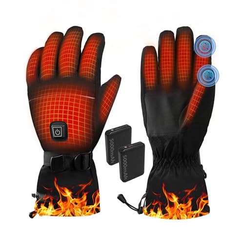 SAMZX Heated Gloves for Men Women, Electric 3-Level Heating Gloves with Touchscreen, Rechargeable Battery Powered Winter Warm Glove Liners for Motorcycle Skiing Hiking Cycling Hunting Outdoor Work, L