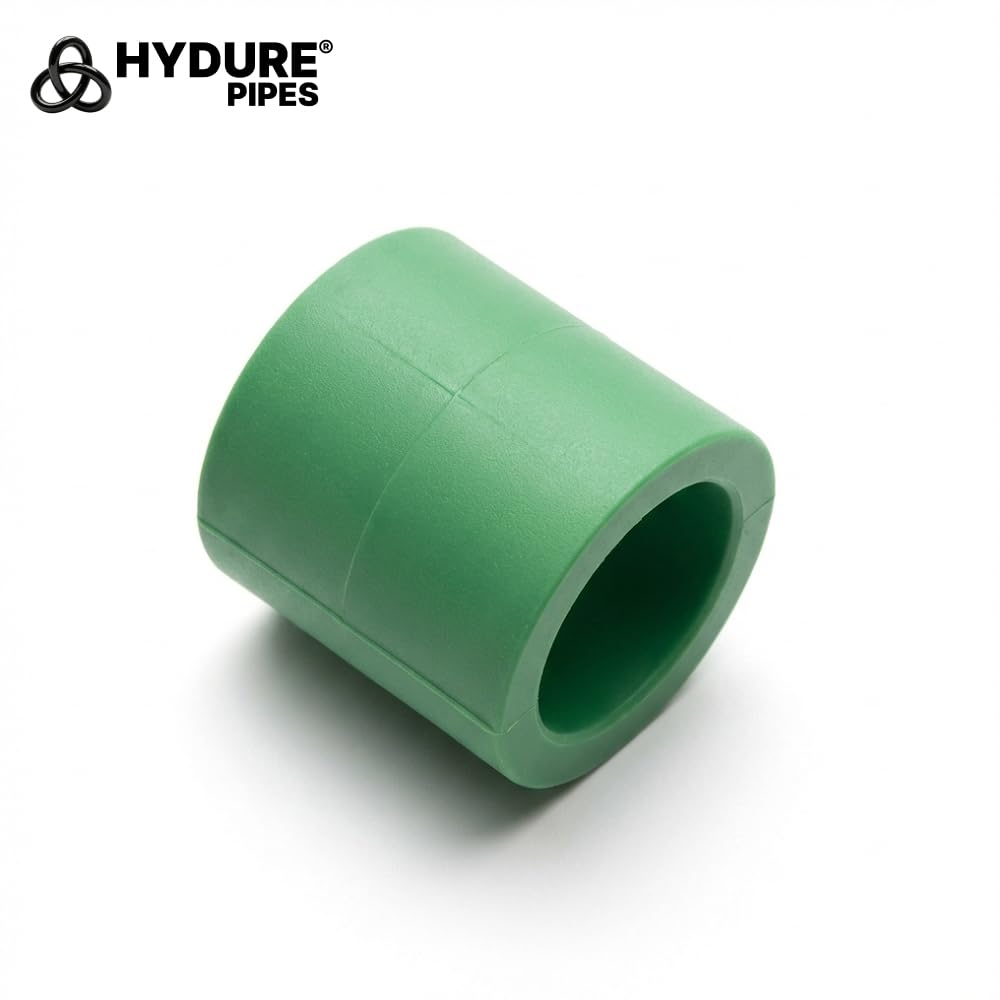 HYDURE PPR Coupler SOC (Socket x Socket) | Heat Fusion Joint Connector for PPR Pipes | Leak-Proof Plumbing Fitting for Hot & Cold Water Applications | Pack of - (2, (1/2 inch (20 mm))) 1