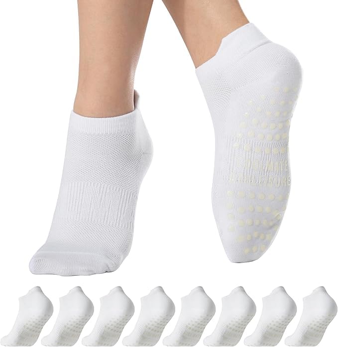 CoolMate Mens Grip Socks, Non Slip Athletic Socks for Pilates, Yoga