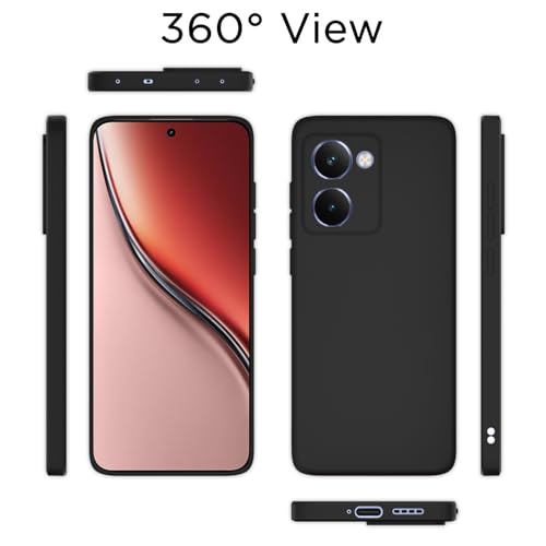 Image of Outlouders Back Cover for Realme P3 Ultra 5G | Camera Protection | Durable Soft Matte Silicone Bumper Case (Black)