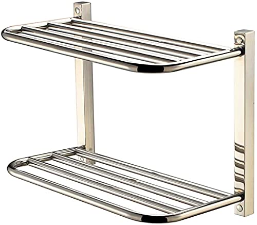 WQPMNYG Toallero calefactado eléctrico para baño, con Estante de Almacenamiento de Pared, Acero Inoxidable 304 Cromado (enchufable)