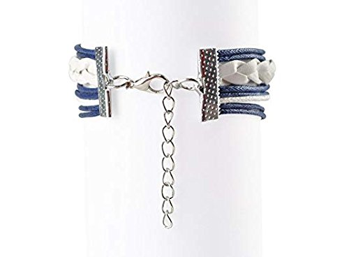 Nautical Anchor Charm Earrings & Bracelet For Women, Navy Rudder Anchor Braided Weave Leather Rope Infinity Love Bracelet #TOP2