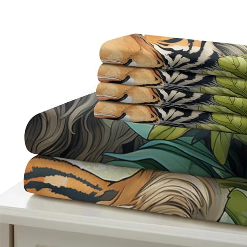 Housse de couette Tigre 3D cadeau idéal pour lit simple 135x200cm