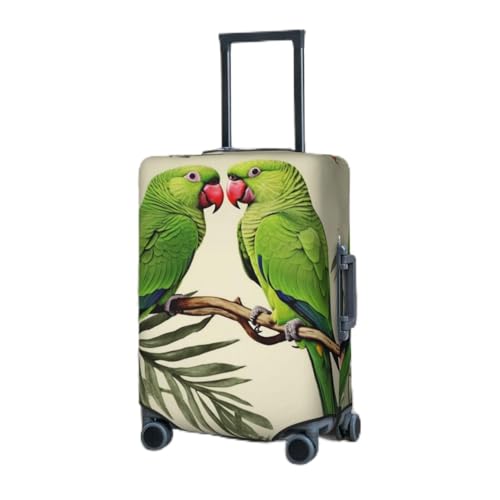 Travel Luggage Cover for Suitcase Elastic Suitcase Protector Couple Parrots Olive Suitcase Covers Washable Suitcase Protective Cover Dust-proof Luggage Covers Fit 18-32 Inch Luggage
