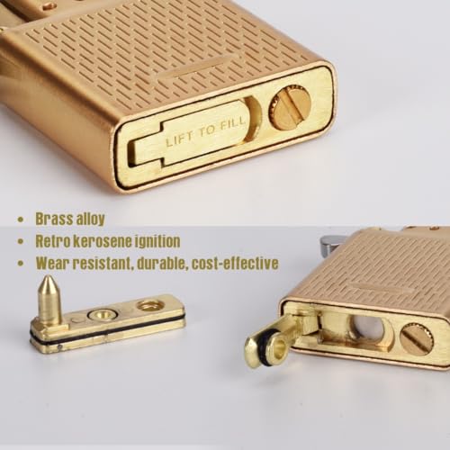Encendedor Linksoul con cubierta de cobre dorado miniatura 4