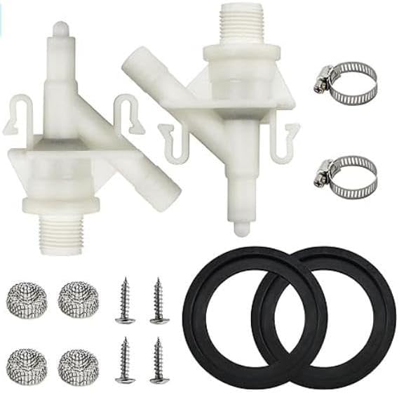Mgoodoo 2 Sets 385311641 RV Toilet Water Valve Kit and 2