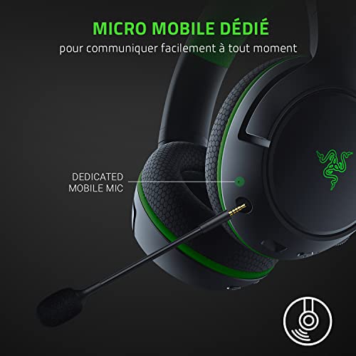 Razer Kaira Pro - Casque Gaming sans Fil pour Xbox Series X & Xbox Mobile Gaming (Haut-parleurs Titanium de 50mm, Microphone Supercardioïde HyperClear) Noir-Vert