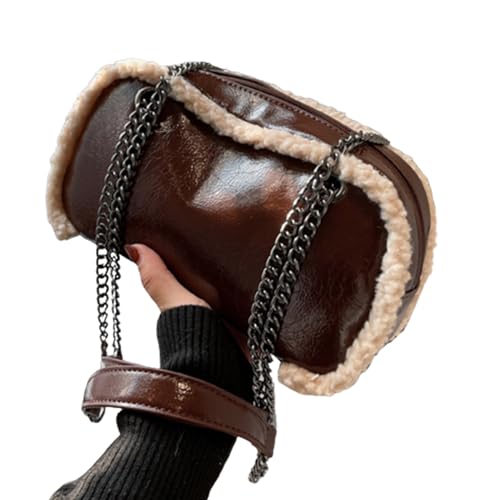 Sac à main en polyuréthane uni pour femme - Sac à bandoulière d'hiver