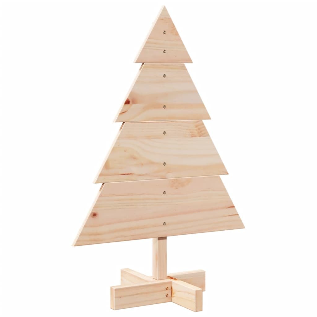 Vidaxl Brown Wooden Christmas Tree For Decoration, Assemble Christmas Tree For Self Diy Holiday Ornament, Xmas Tree With Stand, Solid Wood