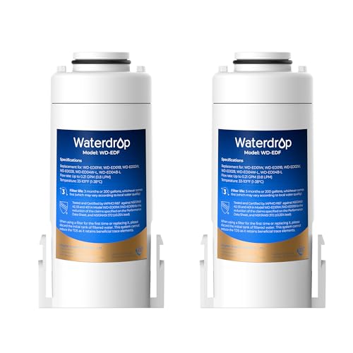 Waterdrop WD-EDF Ersatzfilter für alle Waterdrop Instant-Wasserfilterkannen WD-ED01W WD-ED01B WD-ED02 WD-ED04 halten bis zu 3 Monate oder 757 Liter (2er-Pack)