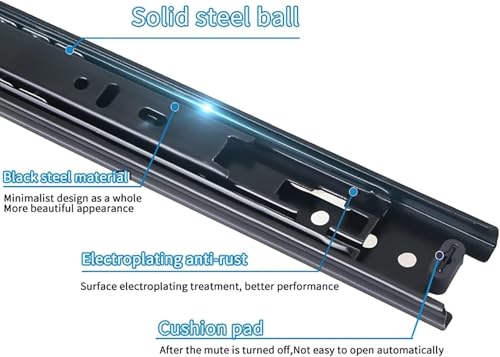 Guías para cajones con rodamiento de bolas JvFbjLF: sistema extensible y resistente plateado 5