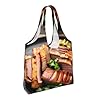 WSSYYBF Golden Roast Canvas Tote Bag, Polyester Shopping Tote, Large Capacity #3