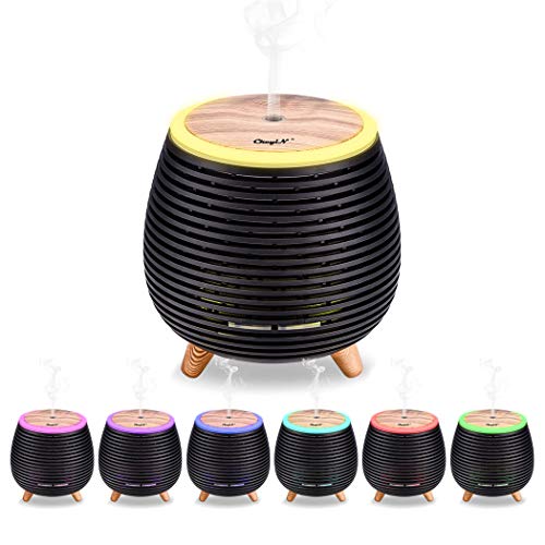 CkeyiN 100ml Essential Oil Diffuser Portable Aroma Essential Oil Cool Mist Humidifier with Adjustable Mist Mode, Waterless Auto Shut-off and 7 Color Changing LED Night Lights for Home Office