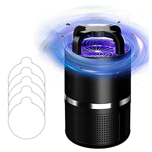 Indoor Insect Trap Non-Zapper Fruit Fly Traps Catcher & Mosquito Killer, Flies, Gnat, Moth, Bug-Zapper Traps with Bug Light, Strong Suction & Sticky Glue Boards