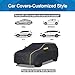 Full Car Cover for VW Caddy 5 Cargo 2021-2025,Car Tarp Waterproof All Weather,Sun Rain Dust Snow Protection with Reflective Strip Driver Door Zipper