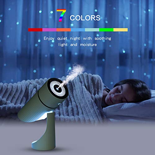 Palanchy Rechargeable Portable Humidifiers,Cool Mist Mini Humidifier With Adjustable Angle,260Ml Water Tank Small Humidifier Usb Powered,7 Color Led & Auto Shut-Off For Bedroom Home Office #TOP3