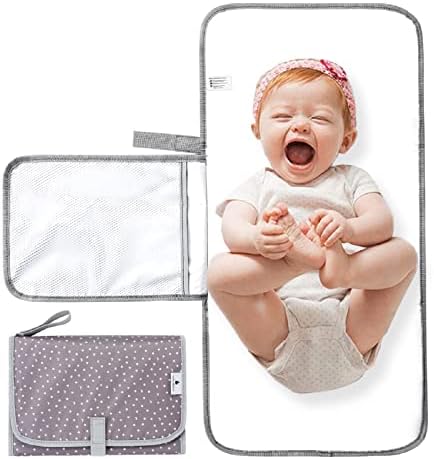 VIVILOV Baby Changing Pad-Portable Changing Pad with Diaper Pocket-Travel Changing Pad with Attachable Strap-Large 26.5"X13"
