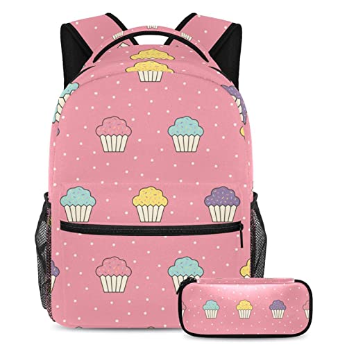 Sac à dos de voyage avec zips en métal étui à stylo et porte-bouteille rose